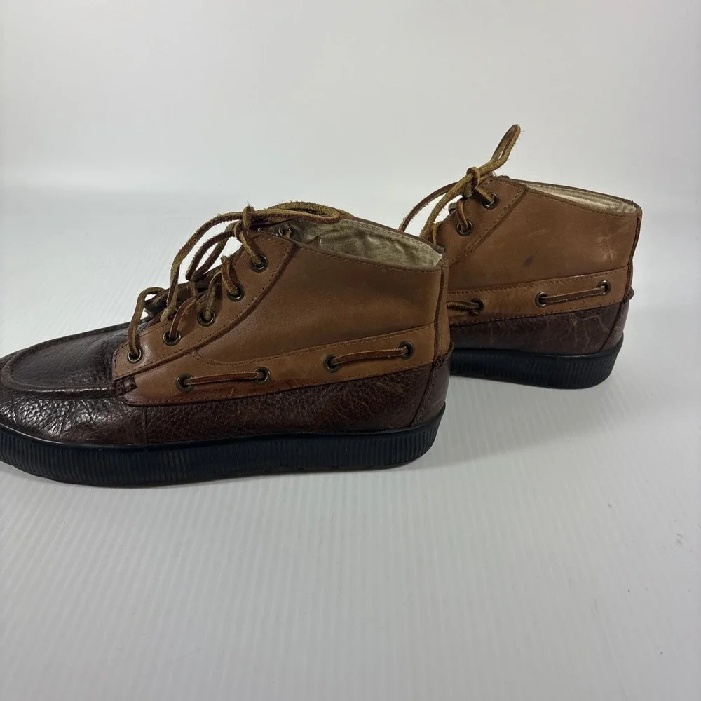 Polo Ralph Lauren Delmont Men's Size 8.5 Shoes Brown Leather Lace Up Ankle Boots